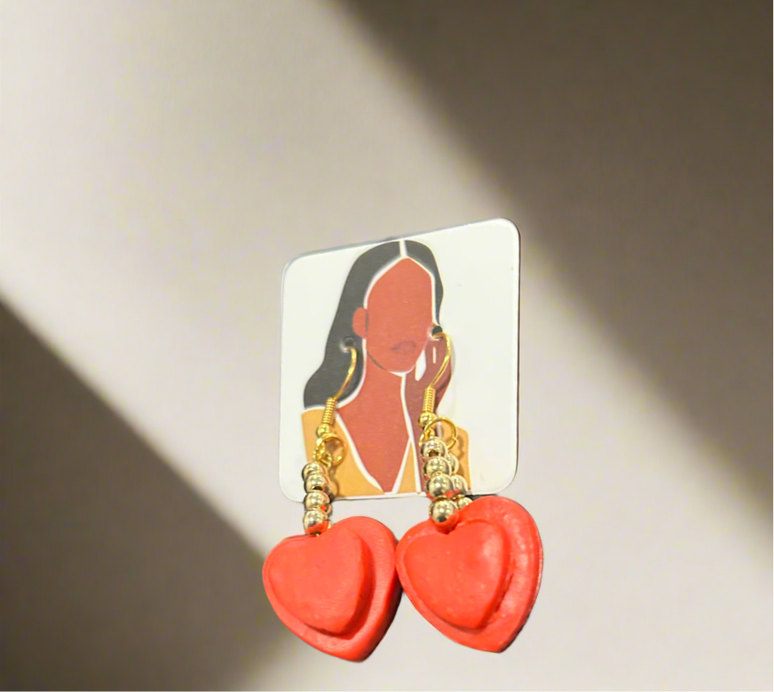 Rooted in Love: Handmade Heart Earrings
