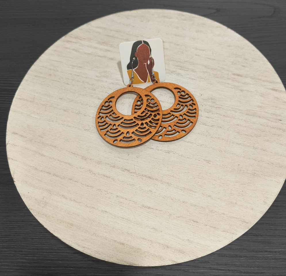 Bold & Rooted: Handcrafted Wooden Earrings